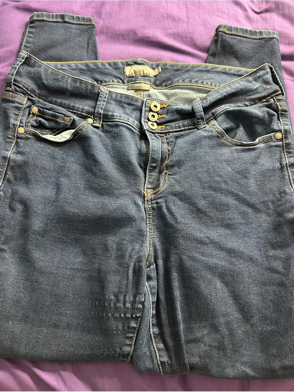 torrid Dark Blue Triple-Button High-Rise Jeggings super soft Sz 14